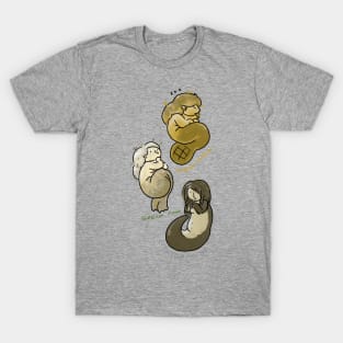 Three mermaid Selkie: a beaver siren, a seal siren, a otter siren T-Shirt